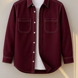 foxey Men Regular Fit Solid Slim Collar Casual Shirt-picture-28