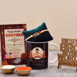 Thread Best Bro Showpiece,Latest Design "Bro" Rakhi,Rakshbandhan Mug & Achievement Card Mauli Thread Rakhi, Mug, Showpiece, Chawal Roli Pack Set-image-18