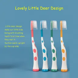 deal nut Manual Toothbrush for Kids with Tongue Cleaner, Toothbrush with Soft Bristles Extra Soft Toothbrush image 3