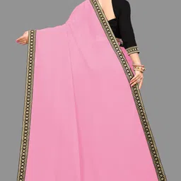 sadika Solid/Plain, Embellished Bollywood Georgette, Chiffon Saree image 2