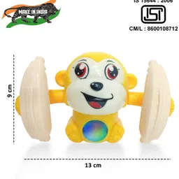 mega shine Dancing Monkey Musical Toy for Kids Baby Spinning Rolling Doll Tumble Toy image 3