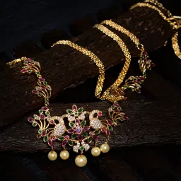 Saraf RS Jewellery Gold-Plated Cubic Zirconia Waist Chain image 1