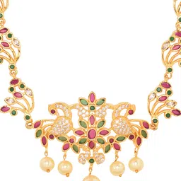 Saraf RS Jewellery Gold-Plated Cubic Zirconia Waist Chain image 4