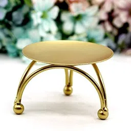 GREST 1 Pc Decorative Iron Pillar Pedestal Style & Gold Iron Plate Candle Stand Iron 1 - Cup Candle Holder-image-48