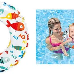 hornflow Inflatable Donut Lively Print 61cm Baby Swim Ring Inflatable Swimming Safety Tube-picture-25