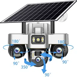 ApnaCam 6MP 4G SIm Solar Powered 3 Lens 360°PTZ Control TwoWay Audio Alarm Night Vision Security Camera-image-6