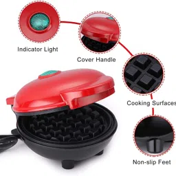 fizont mart Mini Non-Stick Waffle Maker- 340W for Kitchen Waffle Maker image 2