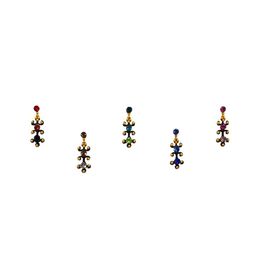 Comet Busters 5 Pcs Embellished Reusable Designer Bindis - Multicoloured-picture-9