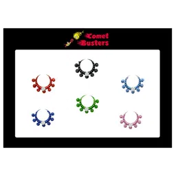 Comet Busters 6 Pcs Embellished Reusable Designer Bindis - Multicoloured-picture-31