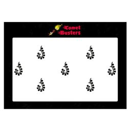 Comet Busters 7 Pcs Embellished Reusable Designer Bindis - Black & Silver-Toned-picture-44