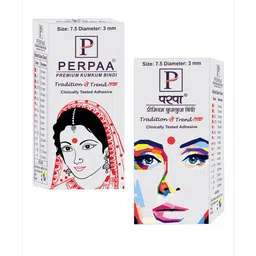 PERPAA Black Velvet Kumkum Bindi Box with 15 Flaps - Size 7.5 image 3