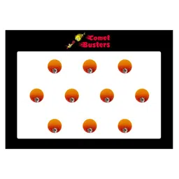 Comet Busters 10 Pcs Embellished Reusable Designer Bindis - Orange image 1