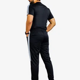 nispruh Men Night Suit Set Black Solid image 2