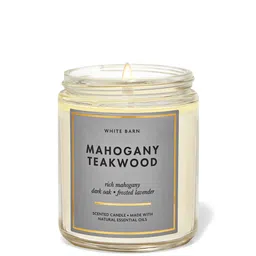 Bath & Body Works Mahogany Teakwood Single Wick Candle with Essential Oils - 198g-picture-21