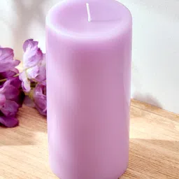 Home Centre Purple Wax Refresh Lavender Scented Pillar Candle image 3