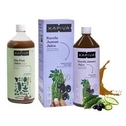 Kapiva Dia Control Combo | Kapiva Karela Jamun Juice 1L, Kapiva Diafree Juice 1L | Blend with Jamun, Karela, Amla, Guduchi | Helps Control Blood Sugar Level and Build Immunity-image-62