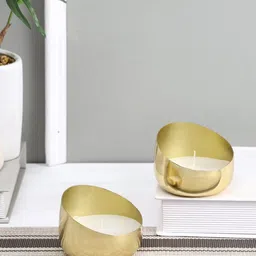 Aapno Rajasthan Set of 2 Gold-Toned Solid  Candles-image-79