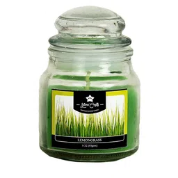 Sitara Crafts Green Lemon Grass Fragrance Jar Candle image 1
