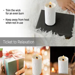 Kuber Industries White Textured Scented Jar Candle image 2