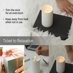 Kuber Industries White Scented Textured Jar Candle image 3