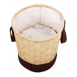 Home Fresh Brown Printed Canvas Laundry Bag image 3