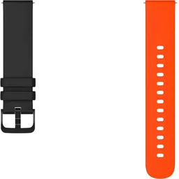 ACM WSM24L22BKOR4066 Pack of 2 Watch Strap Silicone Color Hook Belt 22mm for Titan Octane Nm90086km02 (Black/Orange) Smart Band Strap image 2