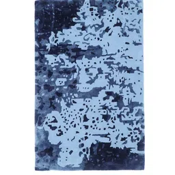 Buy Blue Wool and Viscose Abstract 4 x 6 Feet Hand Tufted Carpet by Joyrugs by littlelooms image 2