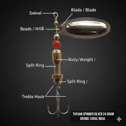 coral india Spinner Bait Brass Fishing Lure image 2