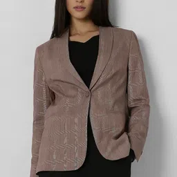 van heusen Women Checkered Single Breasted Formal Blazer-picture-19