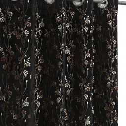 drape and decor 213.36 cm (7 ft) Door Velvet Room Darkening Curtain (Pack Of 2)-picture-23