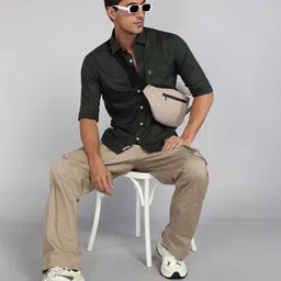 u.s. polo assn. Men Tailored Fit Solid Cut Away Collar Casual Shirt image 2