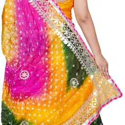 pahnava Bandhani Semi Stitched Lehenga Choli image 3