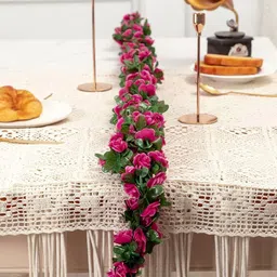 TIED RIBBONS Set of 2 Artificial Rose Vine Creeper Flower Garland image 1