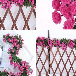 TIED RIBBONS Set of 2 Artificial Rose Vine Creeper Flower Garland image 5