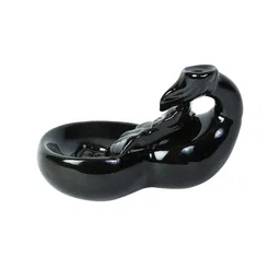 TAYHAA Black Solid Resin Smoke Fountain With Backflow Incense Cone image 3
