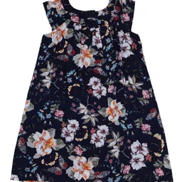 Doodle Girls Floral Printed Pleated Satin A-Line Dress-picture-41