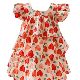 StyleCast x Revolte Girls Flutter Sleeve Floral Fit and Flare Dress-picture-15