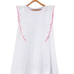 Miyo White Self Design A-Line Dress-picture-22