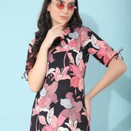 Crimsoune Club Floral Printed A-Line Dress-image-30