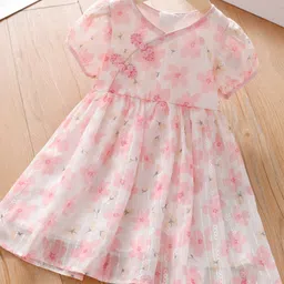 StyleCast Blue Girls Floral Printed Pure Cotton A-Line Dress-picture-42