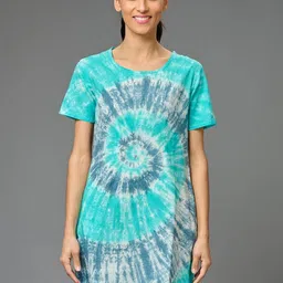 GO DEVIL Tie and Dye A-Line Cotton Dress image 1