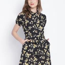 DRAAX Fashions Floral Printed Fit & Flare Dress-picture-14