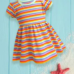 A.T.U.N. Girls Striped Flutter Sleeve A-Line Dress image 4