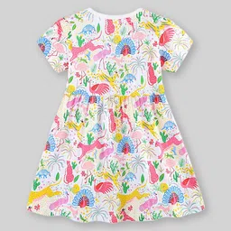 INCLUD Floral Printed Round Neck Short Sleeves A-Line Dress image 2