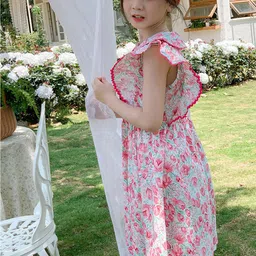 StyleCast Red Floral Print A-Line Dress image 5