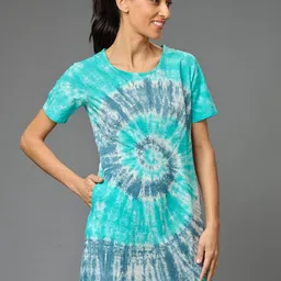 GO DEVIL Tie and Dye A-Line Cotton Dress image 3