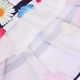 Wish Karo Girls White & Pink Floral Satin A-Line Dress image 2