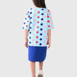 BONKIDS Polka Dot Print Flared Sleeve A-Line Dress image 4