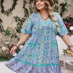 JC Mode Floral Printed A-Line Dress image 5