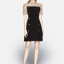 JC Collection Black & Beige A-Line Dress image 5